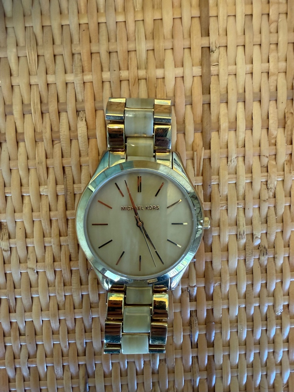 Michael Kors Gold and Cream Bracelet Watch - Picture 1 of 2